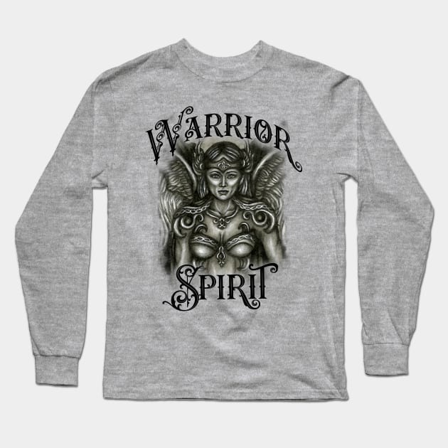 Warrior Spirit Light Long Sleeve T-Shirt by TAS Illustrations and More